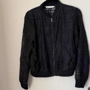 Zara Black Bomber Zip up Jacket
